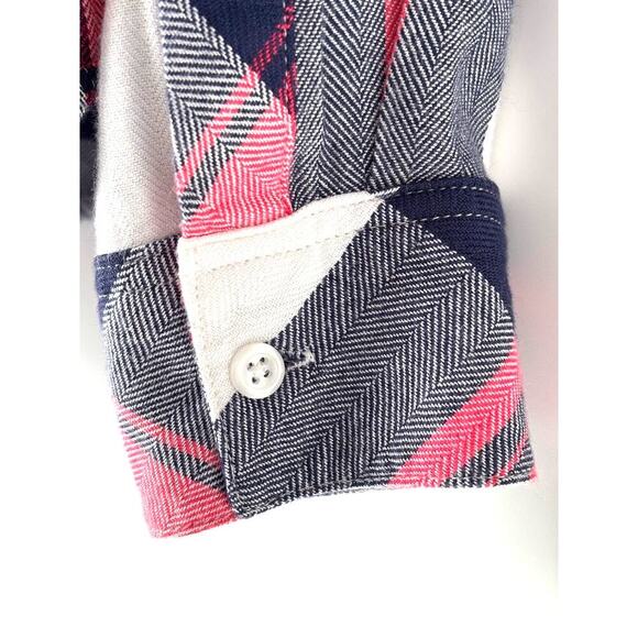 NWOT cozy Button Collared Long Sleeve Women's Pink Rails checkered Hunter shirt - Picture 5 of 7